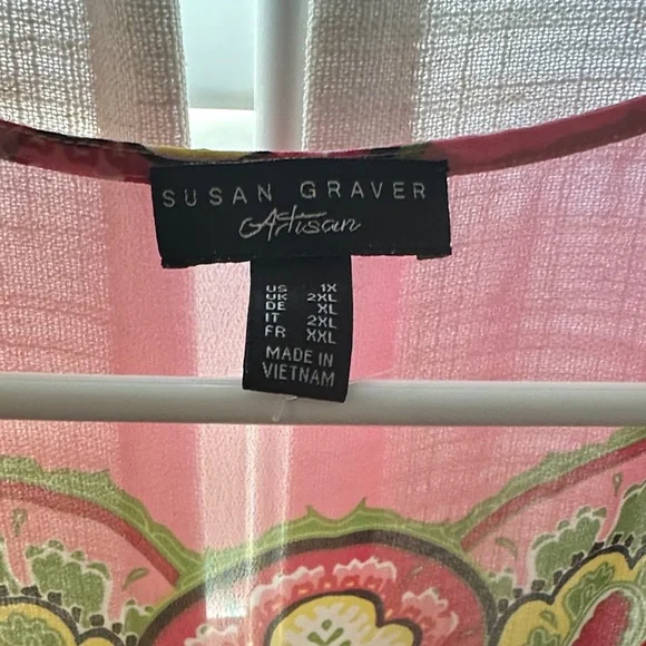 Susan Graver Vibrant Paisley Chiffon Tunic - Picture 4 of 4